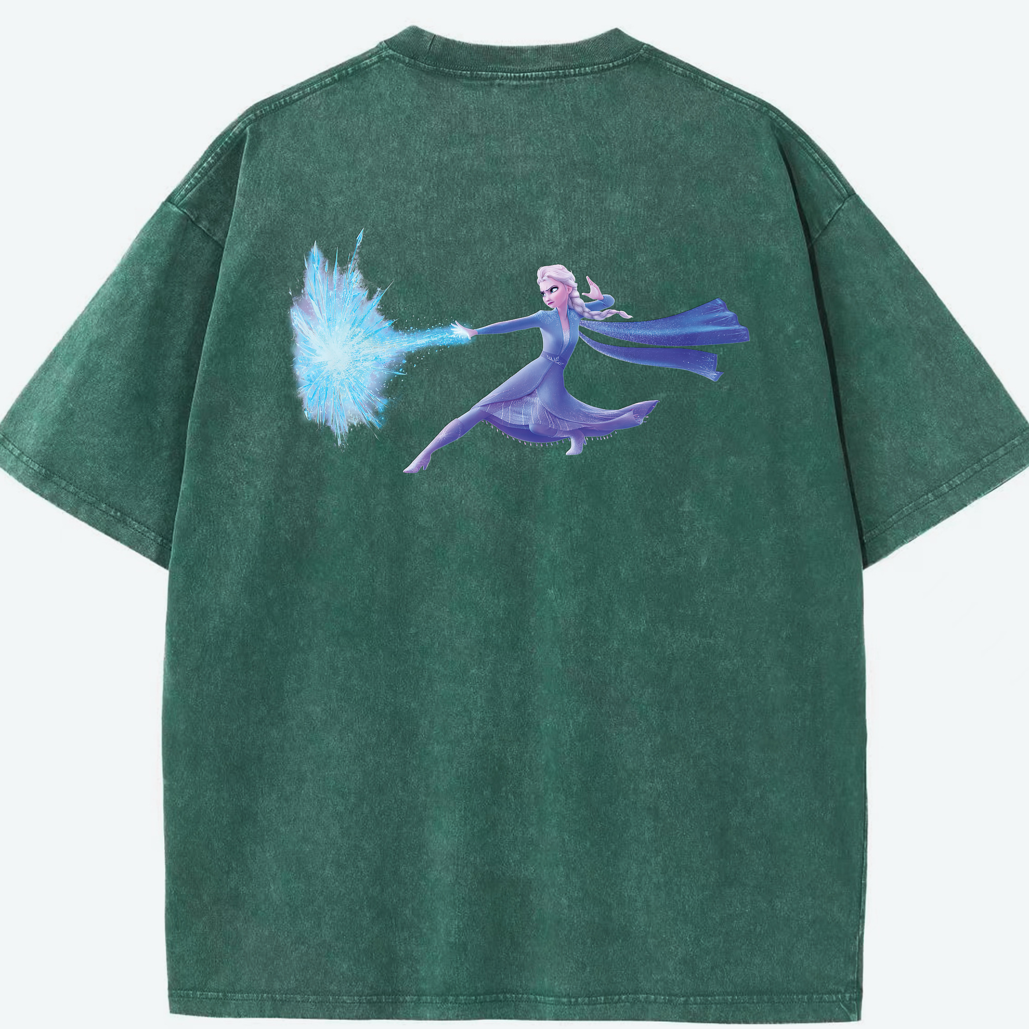 （画像用） アナと雪の女王 アンナ エルサ Frozen Anna Elsa 綿100% ヴィンテージ風 半袖Tシャツ（背面プリント）